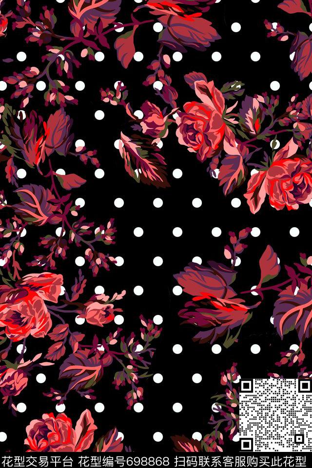 女装鸟花鸟植物数码印花花型下载（图片编号: 698868） - 瓦栏（Walan）
