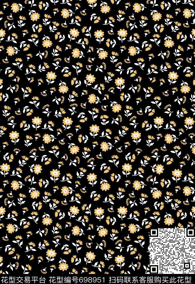 手绘花朵花朵花卉传统印花花型下载（图片编号: 698951） - 瓦栏（Walan）