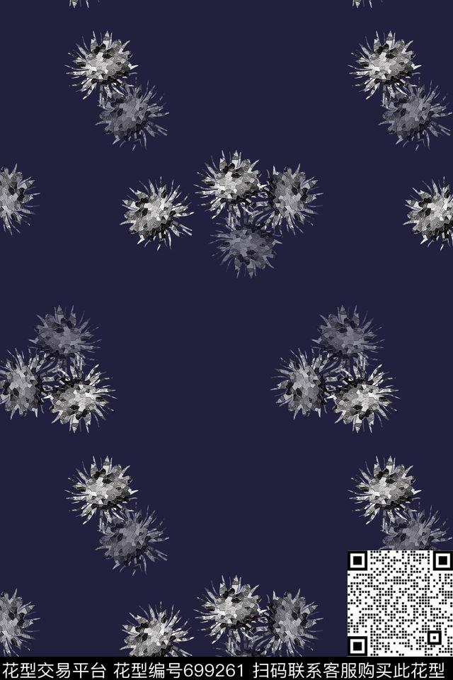 抽象花卉抽象图案时尚休闲数码印花花型下载（图片编号: 699261） - 瓦栏（Walan）