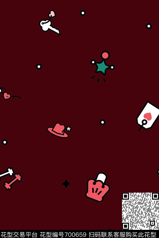 卡通趣味休闲传统印花花型下载（图片编号: 700659） - 瓦栏（Walan）