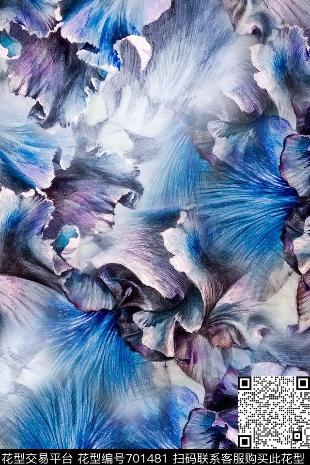 抽象手绘肌理数码印花花型下载（图片编号: 701481） - 瓦栏（Walan）