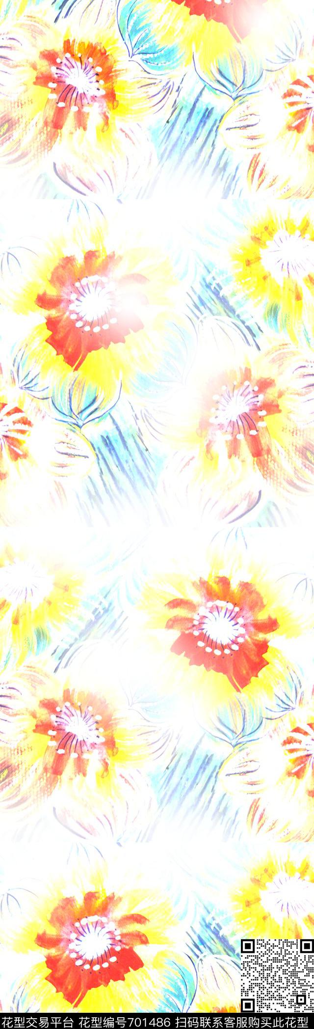 20.jpg - 701486 - 水彩花卉围巾 花朵 花卉 - 数码印花花型 － 长巾花型设计 － 瓦栏