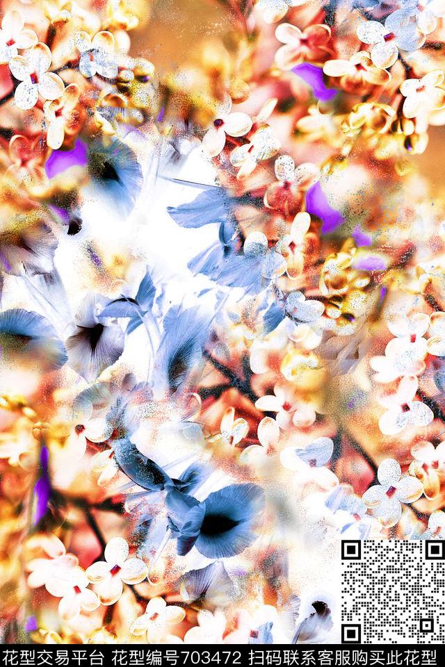女装花卉数码印花数码印花花型下载（图片编号: 703472） - 瓦栏（Walan）