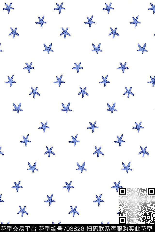 男装海星热带花型传统印花花型下载（图片编号: 703826） - 瓦栏（Walan）