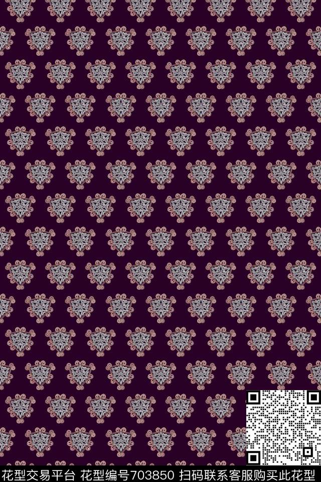 几何手绘民族风传统印花花型下载（图片编号: 703850） - 瓦栏（Walan）