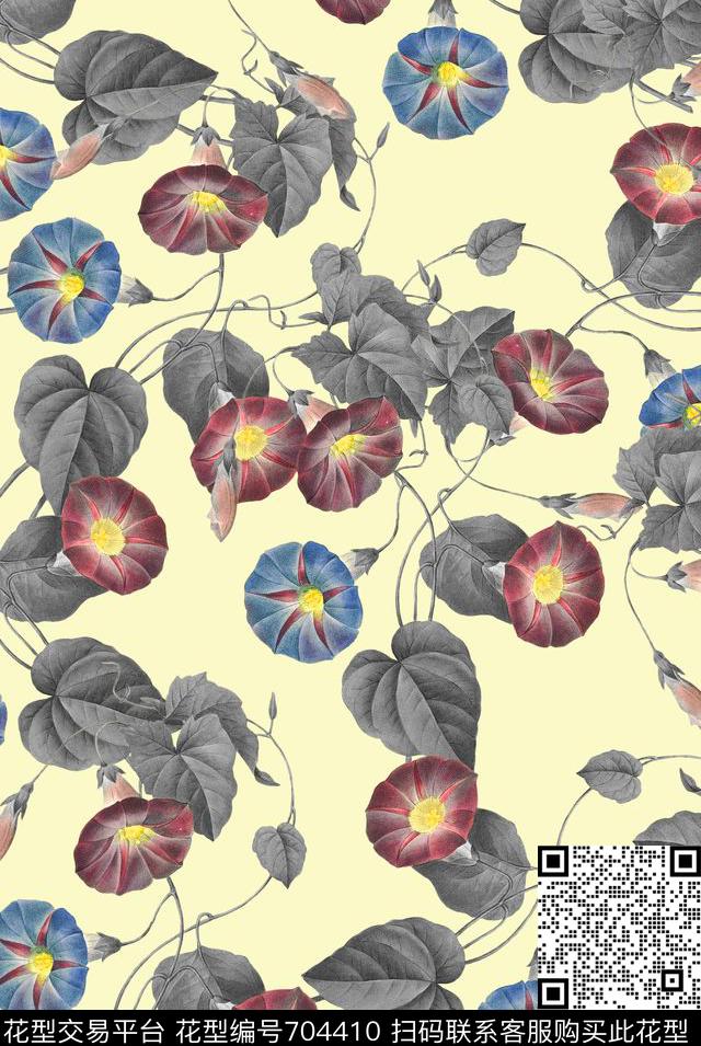 小碎花花朵花卉数码印花花型下载（图片编号: 704410） - 瓦栏（Walan）