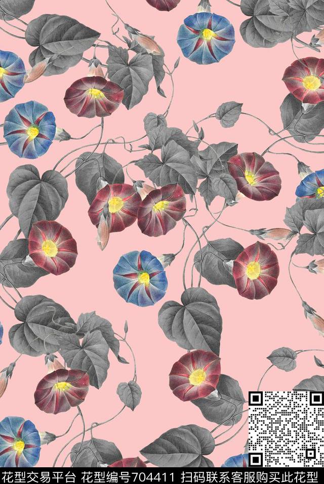 小碎花花朵花卉数码印花花型下载（图片编号: 704411） - 瓦栏（Walan）