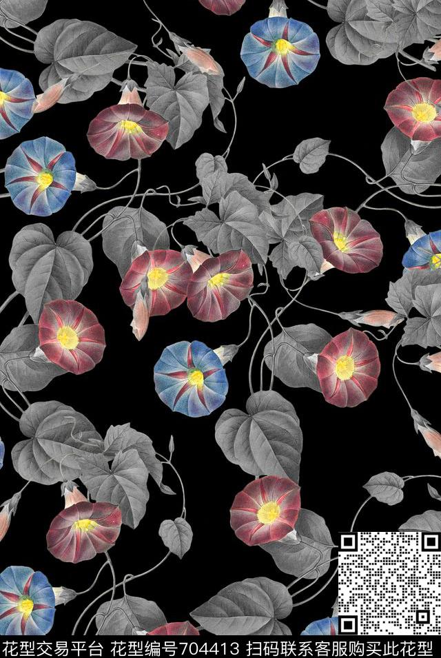 小碎花花朵花卉数码印花花型下载（图片编号: 704413） - 瓦栏（Walan）