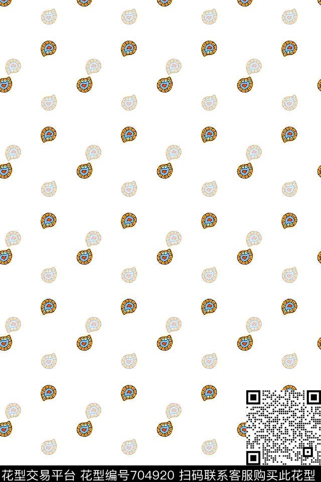 趣味手绘海螺时尚男装传统印花花型下载（图片编号: 704920） - 瓦栏（Walan）
