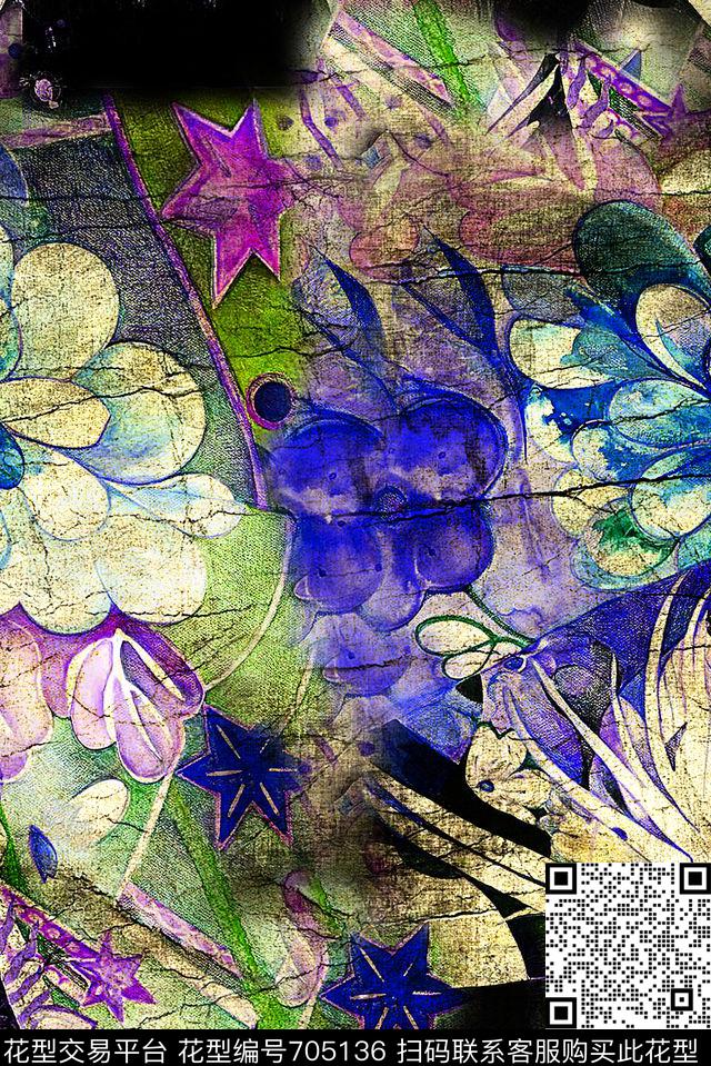 9131-4.jpg - 705136 - 旗袍花 花朵 花卉 - 数码印花花型 － 女装花型设计 － 瓦栏