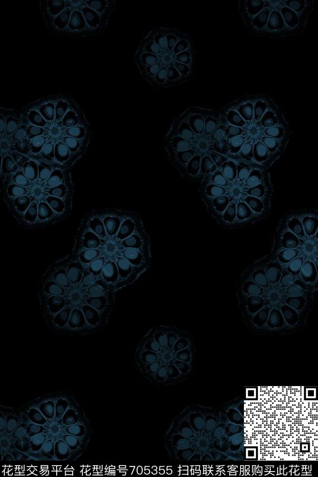 花卉意向休闲时尚抽象图案传统印花花型下载（图片编号: 705355） - 瓦栏（Walan）