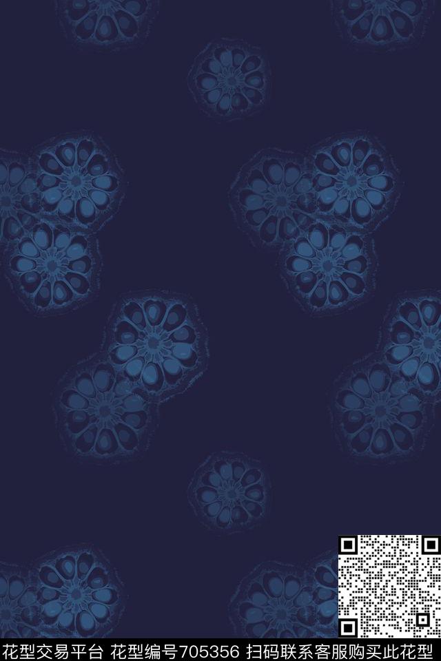 花卉意向休闲时尚抽象图案传统印花花型下载（图片编号: 705356） - 瓦栏（Walan）