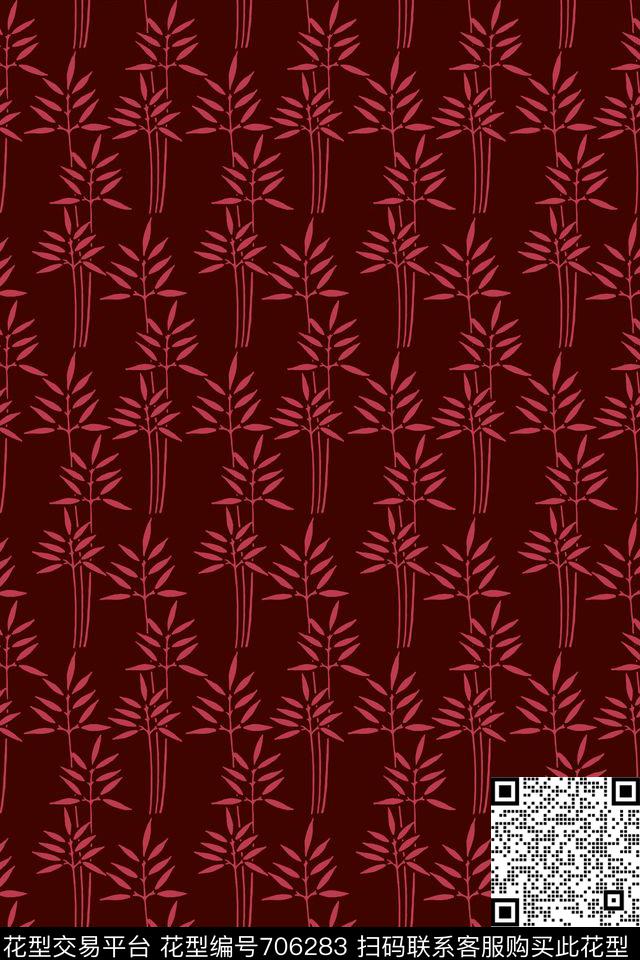 几何竹子男装传统印花花型下载（图片编号: 706283） - 瓦栏（Walan）