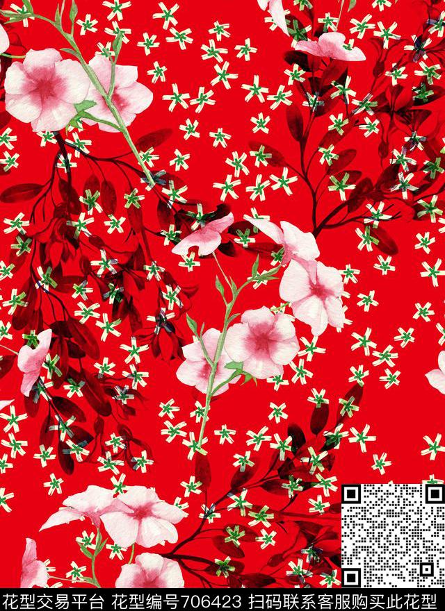 老年印花小碎花数码印花花型下载（图片编号: 706423） - 瓦栏（Walan）
