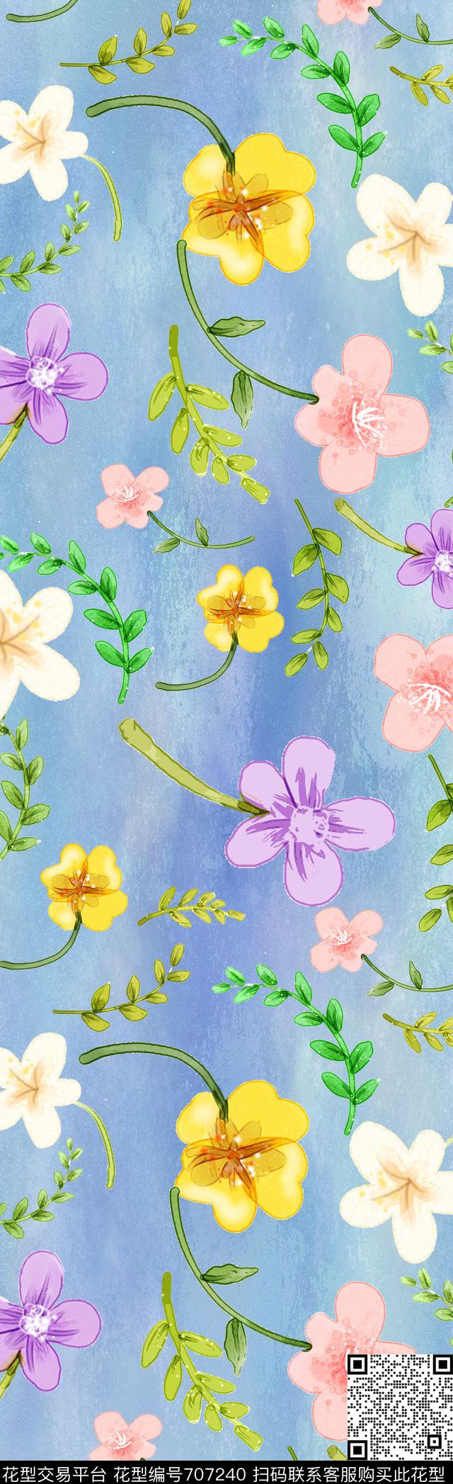 44.jpg - 707240 - 花朵 花卉 复古花卉长围巾 - 数码印花花型 － 长巾花型设计 － 瓦栏