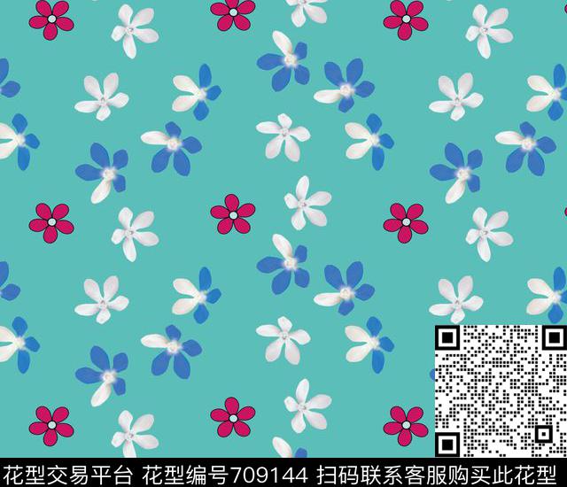 小花满版乱花小碎花传统印花花型下载（图片编号: 709144） - 瓦栏（Walan）