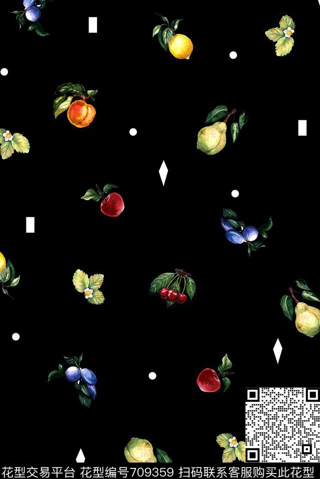水果女装休闲风数码印花花型下载（图片编号: 709359） - 瓦栏（Walan）