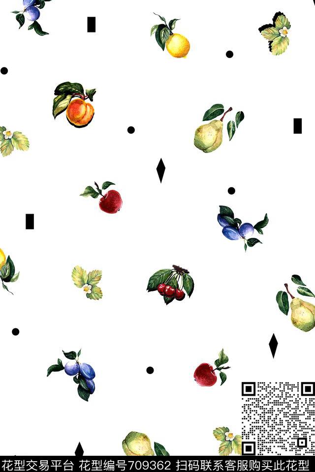 水果女装休闲风数码印花花型下载（图片编号: 709362） - 瓦栏（Walan）