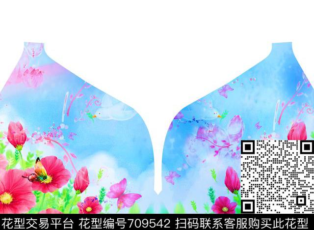 趣味花朵时尚数码印花花型下载（图片编号: 709542） - 瓦栏（Walan）