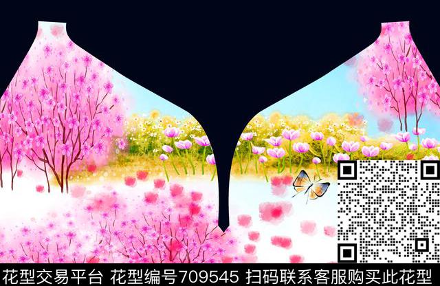 趣味花朵时尚数码印花花型下载（图片编号: 709545） - 瓦栏（Walan）