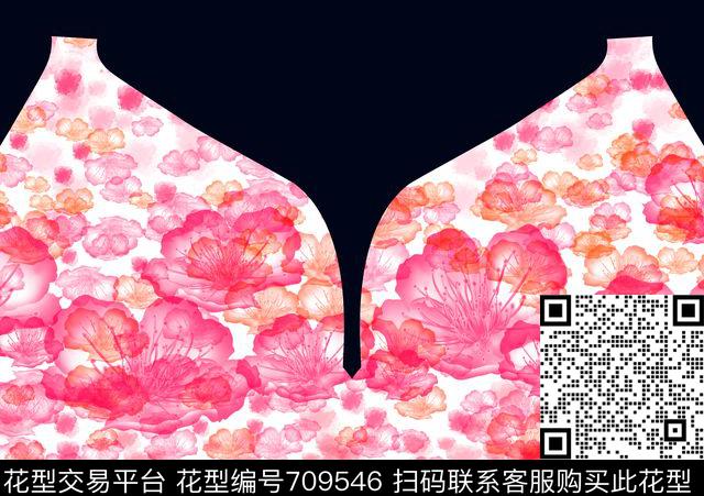 趣味花朵时尚数码印花花型下载（图片编号: 709546） - 瓦栏（Walan）