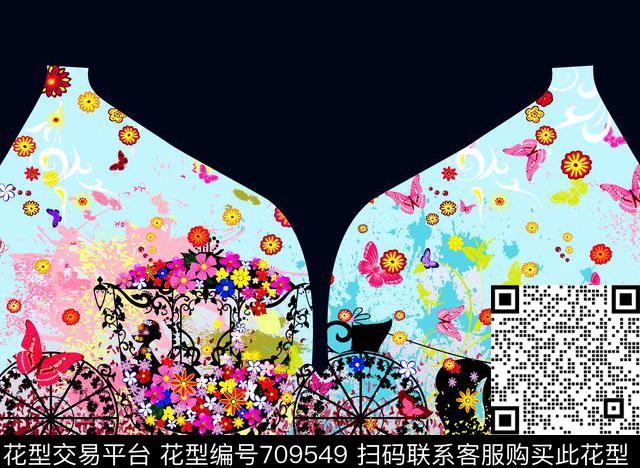 趣味花朵时尚数码印花花型下载（图片编号: 709549） - 瓦栏（Walan）