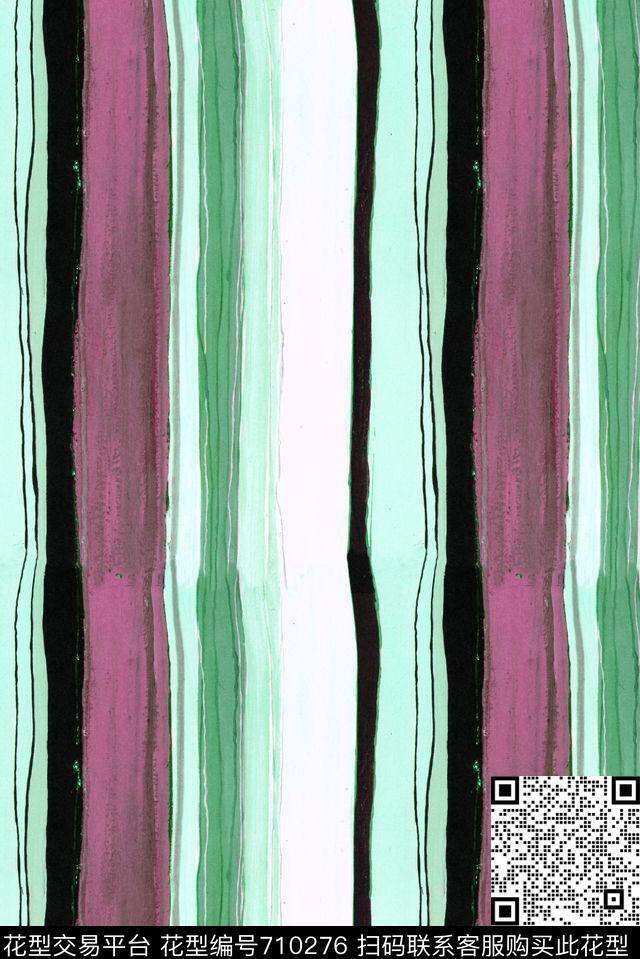 不规则条纹油画条纹数码印花花型下载（图片编号: 710276） - 瓦栏（Walan）