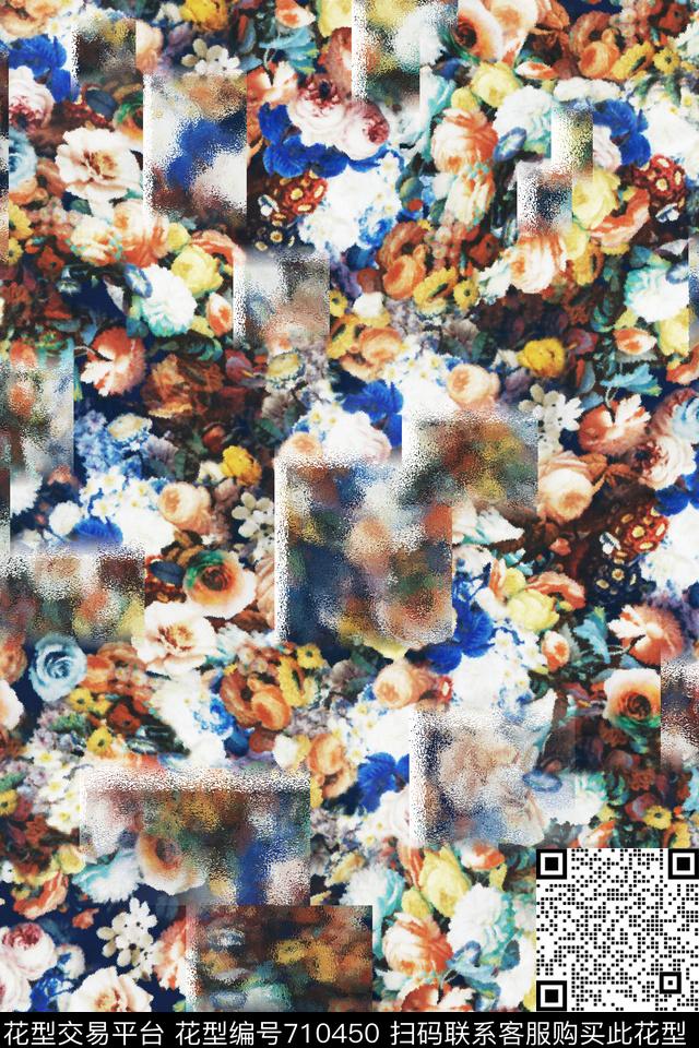 大花兰花花卉数码印花花型下载（图片编号: 710450） - 瓦栏（Walan）