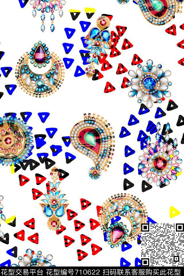 2016092101-a.jpg - 710622 - 满版 钻石珠宝 几何 - 数码印花花型 － 女装花型设计 － 瓦栏