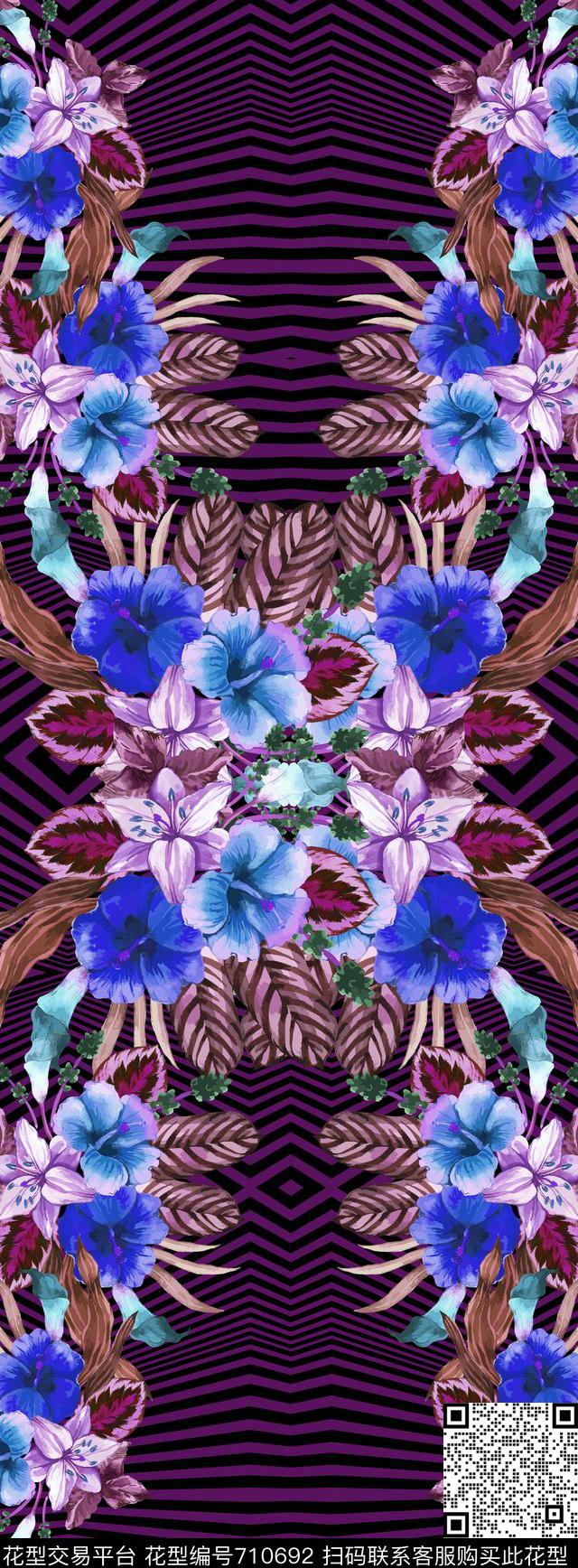20160918-3.jpg - 710692 - 花卉 丝巾长巾 几何 - 数码印花花型 － 长巾花型设计 － 瓦栏