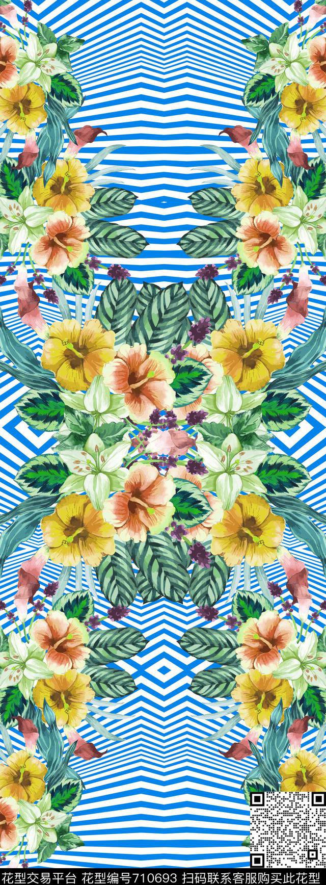 20160918-4.jpg - 710693 - 花卉 丝巾长巾 几何 - 数码印花花型 － 长巾花型设计 － 瓦栏