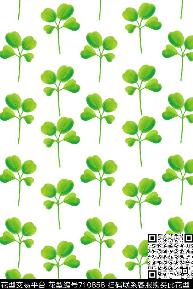 卡通婴童四叶草童装传统印花花型下载（图片编号: 710858） - 瓦栏（Walan）