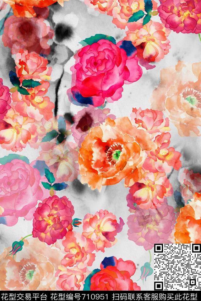 2016-9-9浪漫花卉2.jpg - 710951 - 浪漫水彩花卉 - 数码印花花型 － 女装花型设计 － 瓦栏
