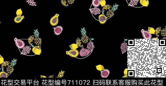 水果接版.jpg - 711072 - 菠萝 柠檬 趣味 - 传统印花花型 － 童装花型设计 － 瓦栏