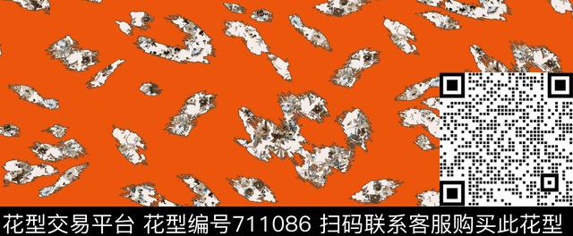 es273.tif - 711086 - 地图 花卉 橙色 - 数码印花花型 － 女装花型设计 － 瓦栏