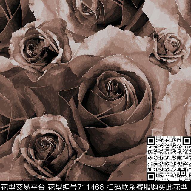 水彩花卉炫彩男装数码印花花型下载（图片编号: 711466） - 瓦栏（Walan）