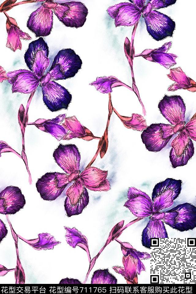 满版青春清爽数码印花花型下载（图片编号: 711765） - 瓦栏（Walan）