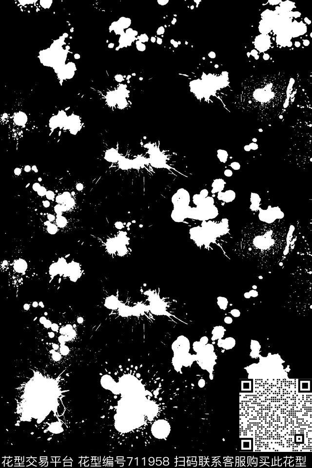 艺术喷溅抽象传统印花花型下载（图片编号: 711958） - 瓦栏（Walan）