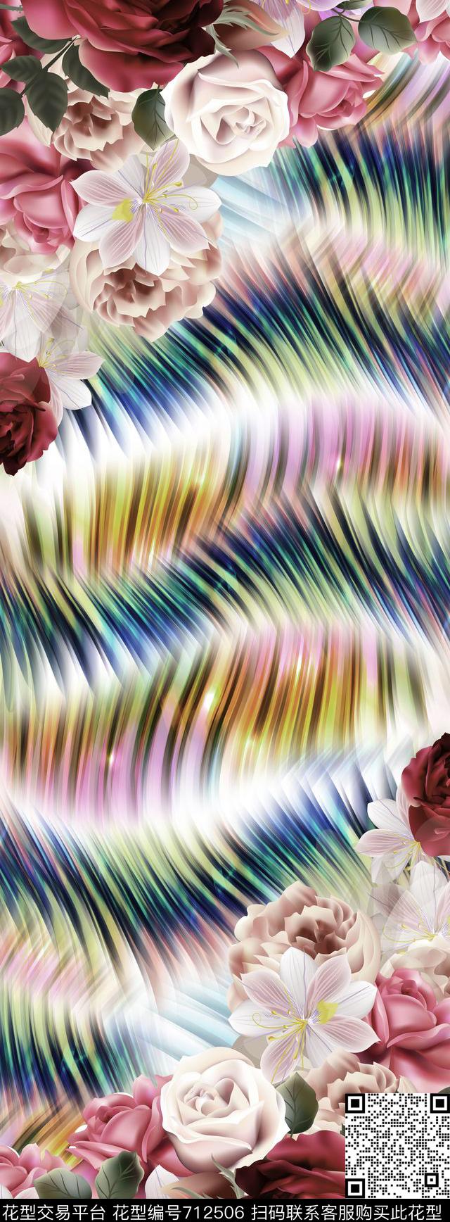 20160922-4.jpg - 712506 - 丝巾长巾 几何 花卉 - 数码印花花型 － 长巾花型设计 － 瓦栏