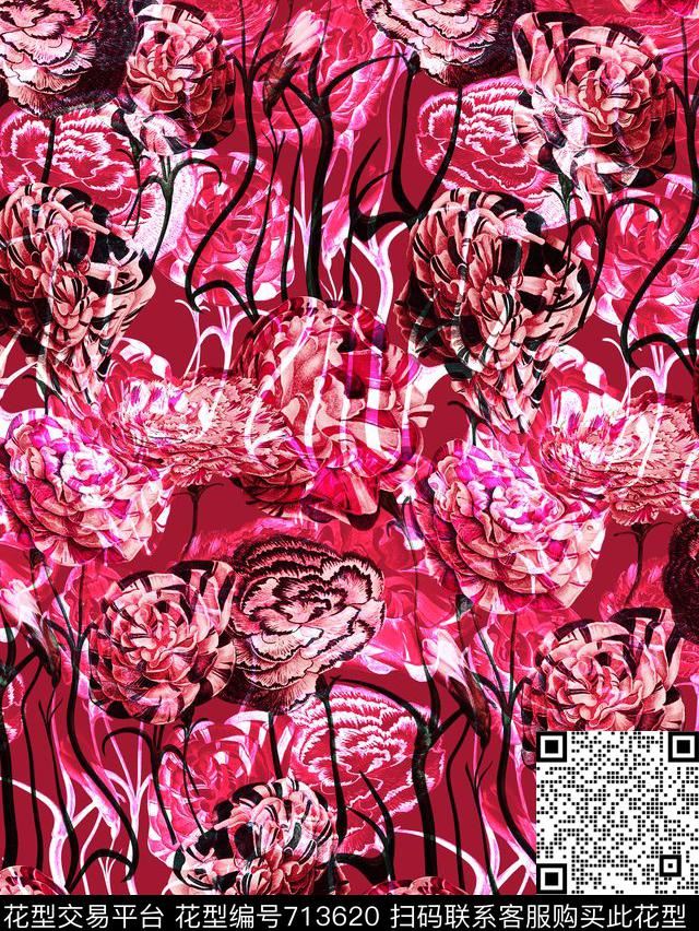 20169-28-4a.jpg - 713620 - 花朵 花卉 艺术风 - 数码印花花型 － 女装花型设计 － 瓦栏