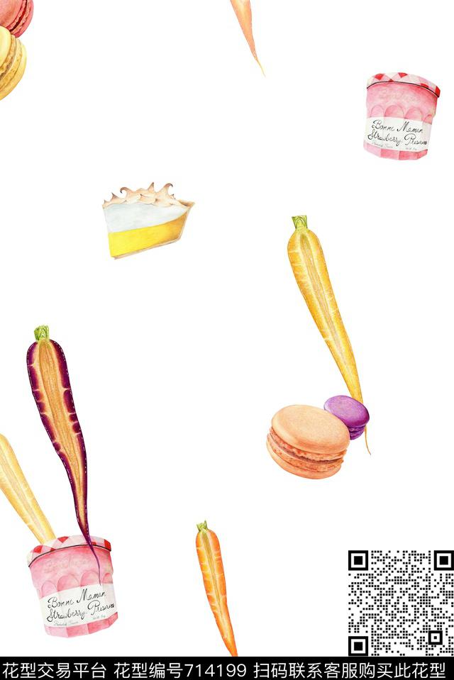 面包点心饼干数码印花花型下载（图片编号: 714199） - 瓦栏（Walan）