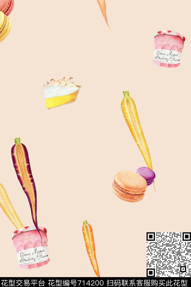 面包点心饼干数码印花花型下载（图片编号: 714200） - 瓦栏（Walan）