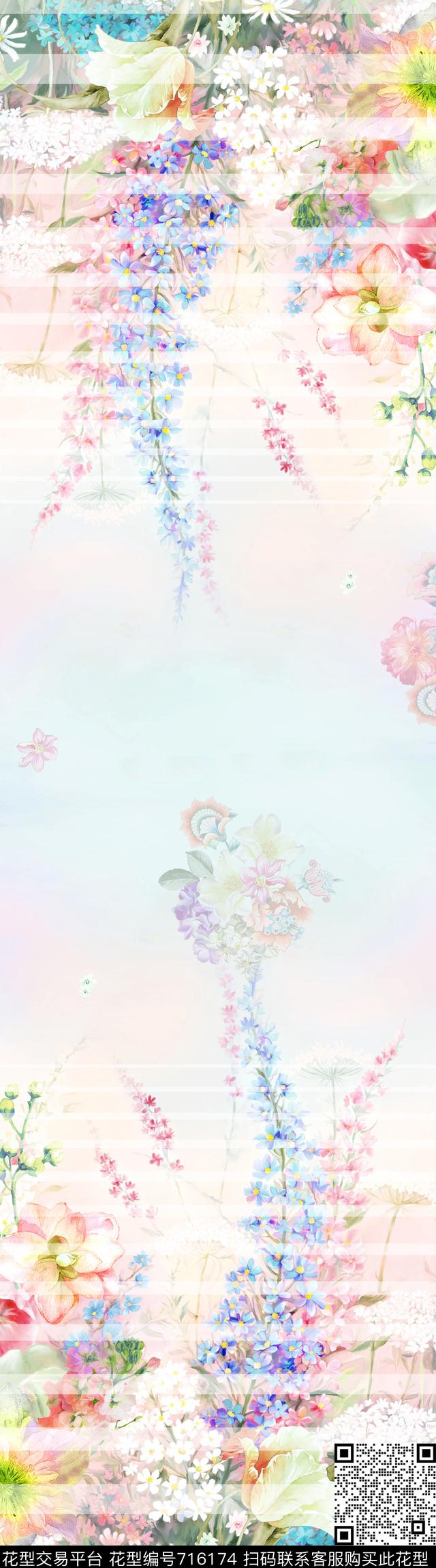 花朵集合彩色花朵花卉数码印花花型下载（图片编号: 716174） - 瓦栏（Walan）