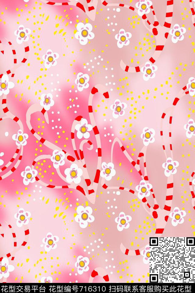 1-1#.jpg - 716310 - 花卉组合 浪漫花卉 乱花 - 传统印花花型 － 女装花型设计 － 瓦栏