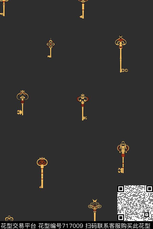 商务休闲男装钥匙传统印花花型下载（图片编号: 717009） - 瓦栏（Walan）