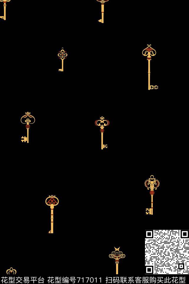 商务休闲男装钥匙传统印花花型下载（图片编号: 717011） - 瓦栏（Walan）