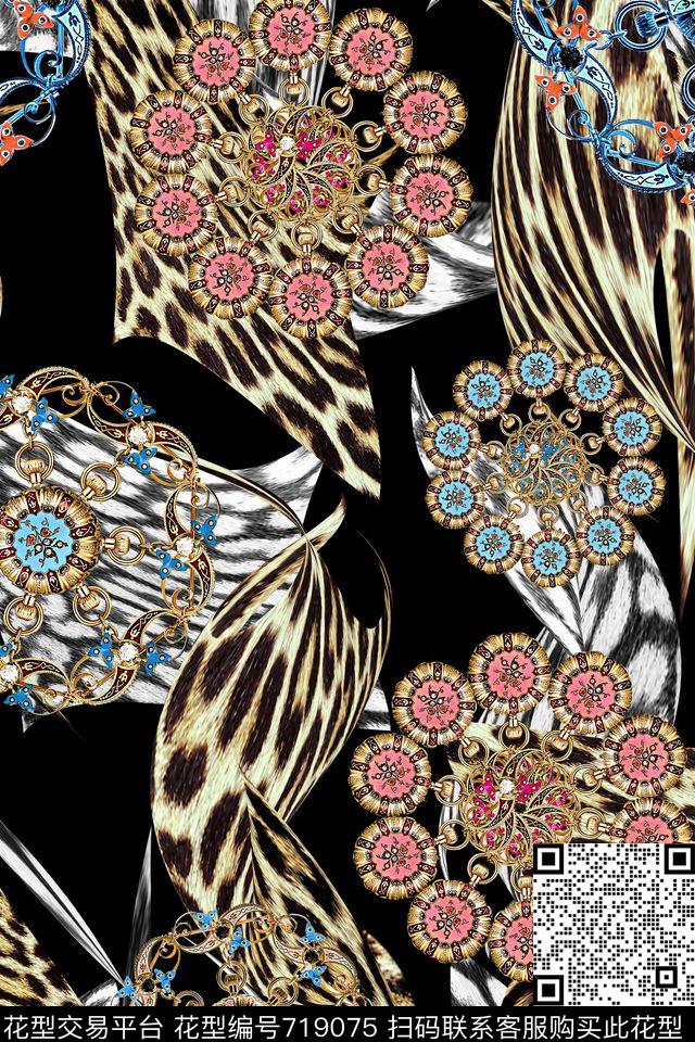 珠宝挂件圈圈.jpg - 719075 - 动物纹 豹纹 珠宝 - 数码印花花型 － 女装花型设计 － 瓦栏