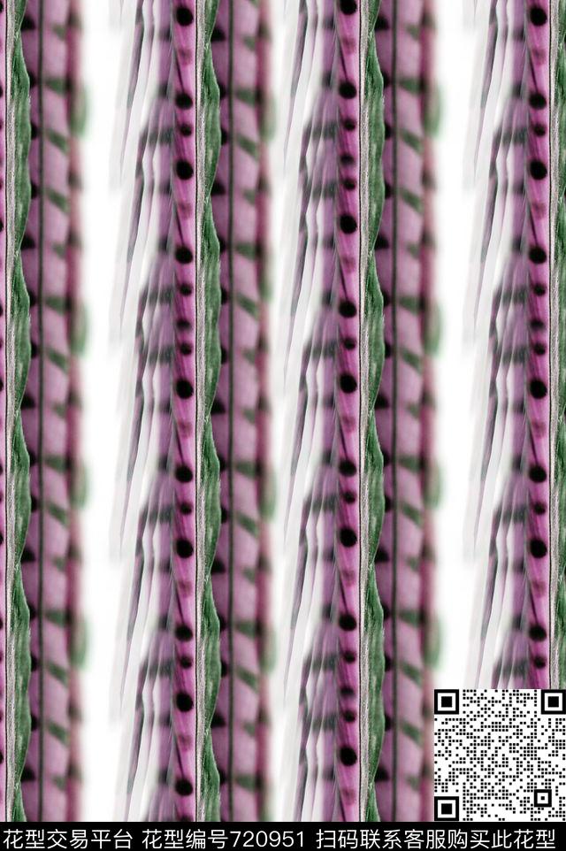 抽象羽毛条纹数码印花花型下载（图片编号: 720951） - 瓦栏（Walan）