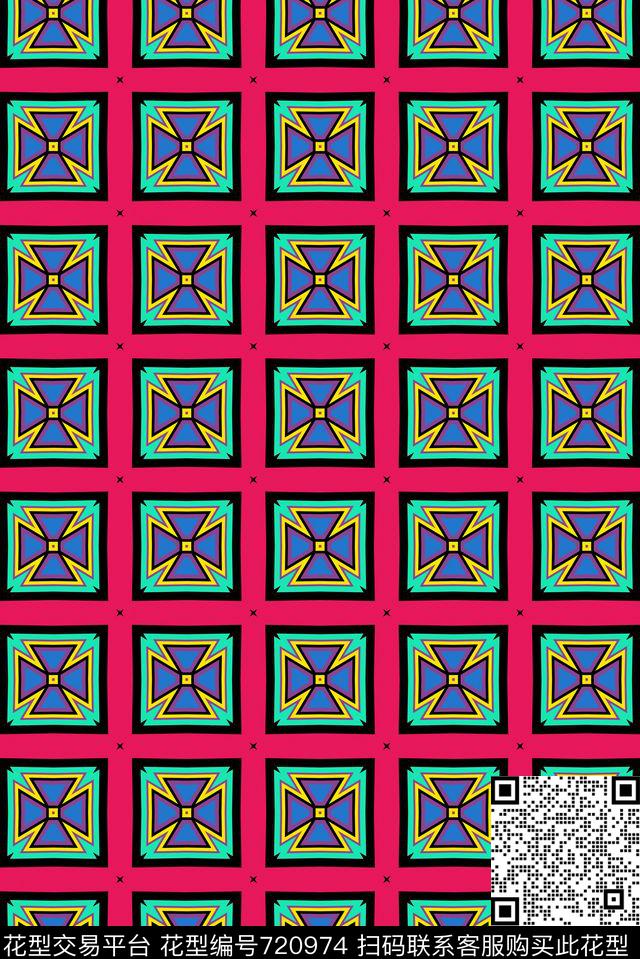 z0234.jpg - 720974 - 圆点 三角形 几何 - 传统印花花型 － 童装花型设计 － 瓦栏