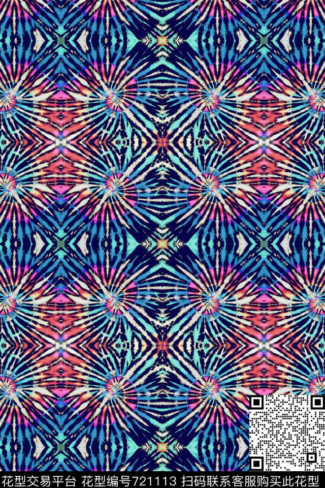 抽象旋涡.jpg - 721113 - 漩涡 抽象 几何 - 数码印花花型 － 女装花型设计 － 瓦栏